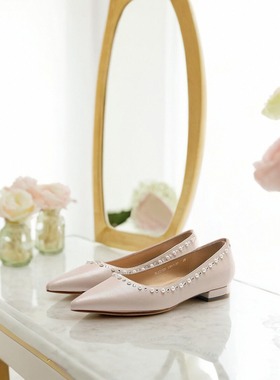 皇冠专柜正品Roberta诺贝达女鞋RL237226秋一脚蹬水钻浅口单鞋