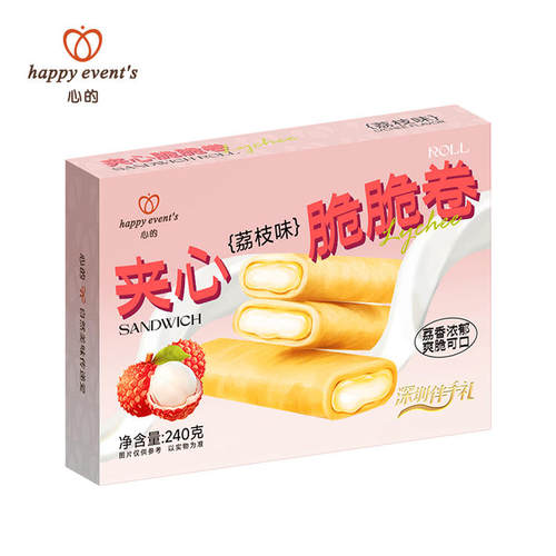 心的 happy event's 荔枝榴莲椰子什锦芝士夹心脆脆卷240g