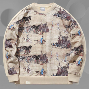 中国李宁X故宫宝蕴楼联名款 套头卫衣AWDPD31 马术图男女同款