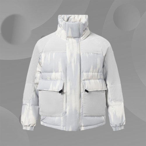 李宁羽绒服男冬季新款拼接保暖白鸭绒立领宽松短外套AYMR315