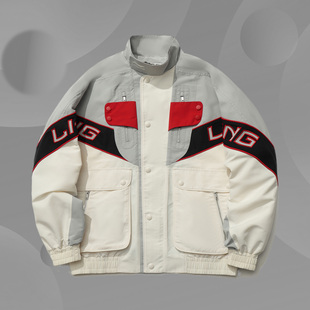 中国李宁潮流休闲时尚 新品 运动fashion男子宽松夹克AJDR203