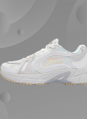 李宁跑步鞋女秋季跑鞋休闲鞋耐磨鞋子女运动鞋复古老爹鞋ARLR012