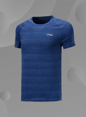 Lining/李宁 短袖t恤夏季休闲舒适修身圆领短袖运动上衣ATSP209