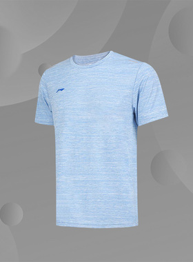 夏李宁LINING男女情侣款圆领运动透气休闲短袖T恤ATSS599