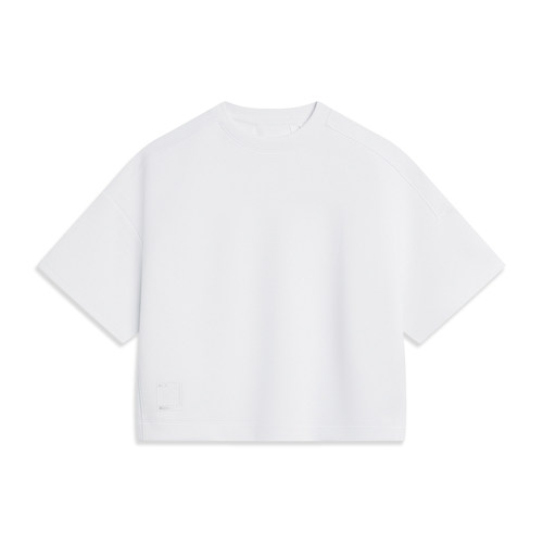 Lining/李宁正品秋季女子健身系列纯色圆领宽松短袖T恤ATST582