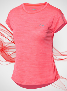李宁新夏款女士训练系列运动短袖紧身圆领透气帅气百搭T恤ATSP094