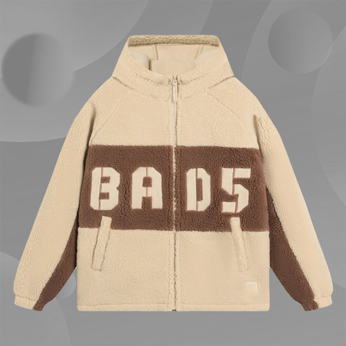 李宁正品新款男子BADFIVE运动休闲时尚连帽保暖羊羔绒外套AFDSA69