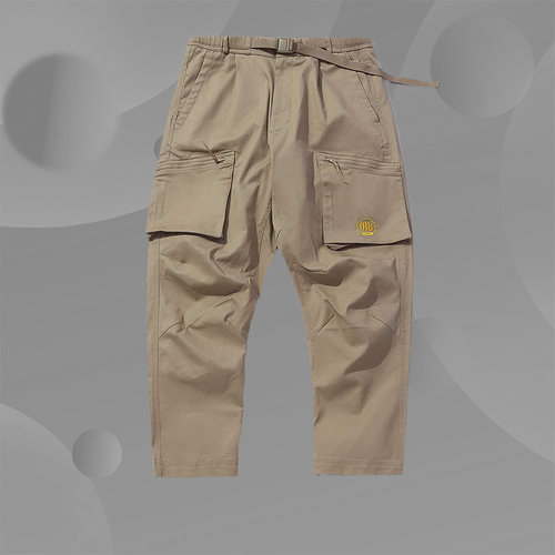 春季李宁篮球男子宽松针织直筒平口宽松工装裤运动裤AKXQ127