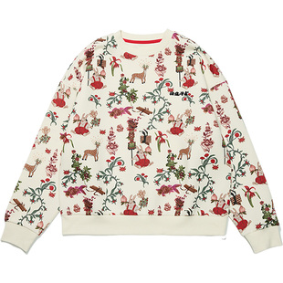 日进斗金女子时尚 休闲宽松圆领套头卫衣AWDT074 李宁正品 Lining