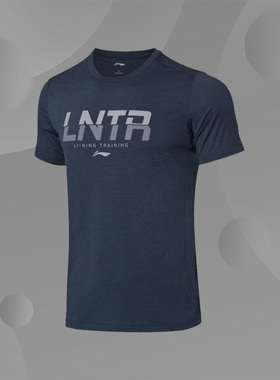 李宁短袖T恤男士新款训练系列圆领上衣夏季白色针织印ATSP077