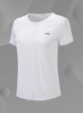 李宁短袖女夏季新品训练系列轻薄透气圆领速干运动T恤ATSP074