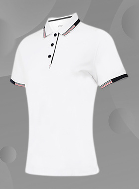 Lining/李宁正品夏款女子运动纯色排汗翻领POLO衫半袖T恤APLS144