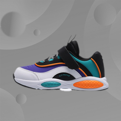 李宁儿童鞋跑步鞋冬款男女小童运动魔术贴透气低帮鞋 YKNQ066