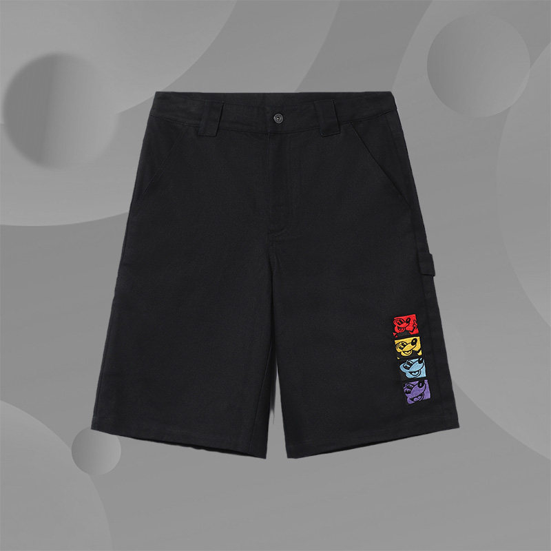 李宁 夏季新款男休闲短裤纯棉透气运动时尚米奇 五分裤AKSR537