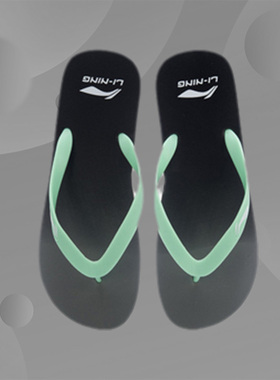 李宁拖鞋男鞋新款男士轻便软底休闲防滑人字拖运动鞋ALSR007