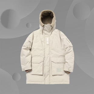 李宁羽绒服BADFIVE长安少年男新款宽松白鸭绒轻暖中羽绒服AYMQ561