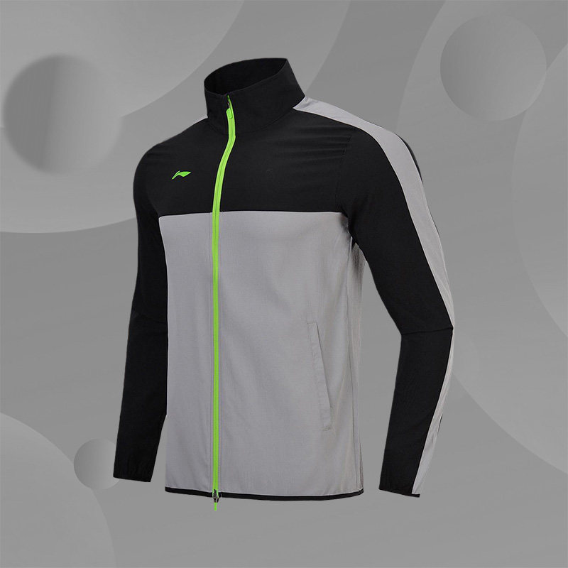 李宁运动服男外套夹克秋季防风拼色训练休闲足球服长袖AJDM207