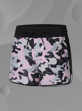 李宁运动时尚系列女子运动短裤时尚印花运动裤女裤夏AKSP066