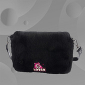 李宁斜挎包草莓熊毛绒绒卡通印花时尚 休闲单肩背包ABDR272