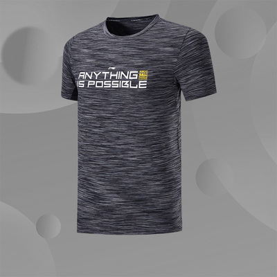 李宁短袖T恤男士篮球系列圆领夏季男装上衣针织运动服ATSP071