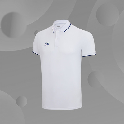 李宁短袖男子polo衫T恤22年新健身训练透气速干运动上衣APLS093-1