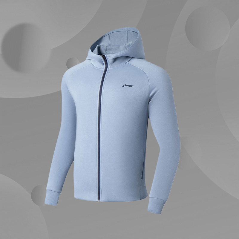 李宁正品新款健身系列男子运动休闲时尚连帽夹克外套AWDSA65