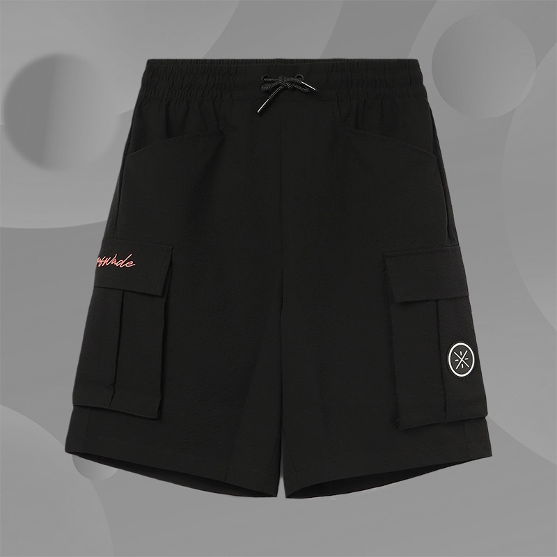 李宁男裤运动短裤中裤五分裤夏季宽松韦德休闲沙滩裤短裤AKSR327