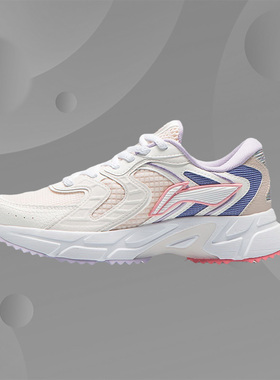 李宁跑步鞋女新款女鞋休闲跑鞋减震运动鞋复古老爹鞋ARLR014