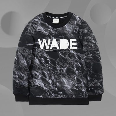 李宁男童圆领无帽套头加绒长袖衫