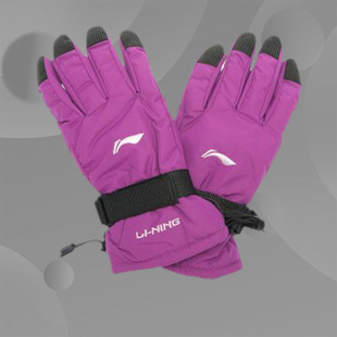正品李宁 冬季 户外运动系列 女子 运动保暖不透风手套 ASGJ022