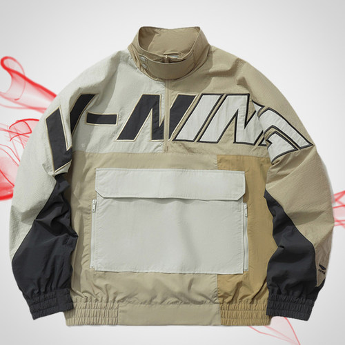 李宁运动风衣男春季新款国潮休闲套头外套正品运动服AFDR025