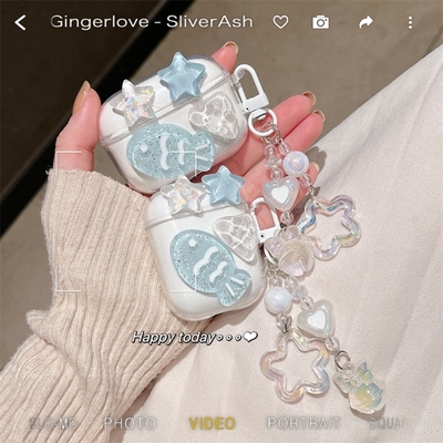 星星小鱼适用漫步者X1EVO耳机壳透明花再zero air蓝牙耳机NewSound Buds保护套x1 evo防摔Zoo女Zero喵zeroair