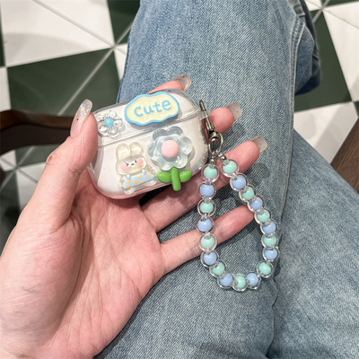 波点兔子适用荣耀Earbuds 4i耳机套透明新款华为荣耀Honor earbuds4i蓝牙耳机保护壳硅胶防摔女充电仓盒创意