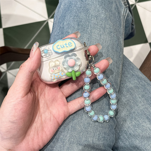 波点兔子适用荣耀Earbuds 4i耳机套透明新款华为荣耀Honor earbuds4i蓝牙耳机保护壳硅胶防摔女充电仓盒创意