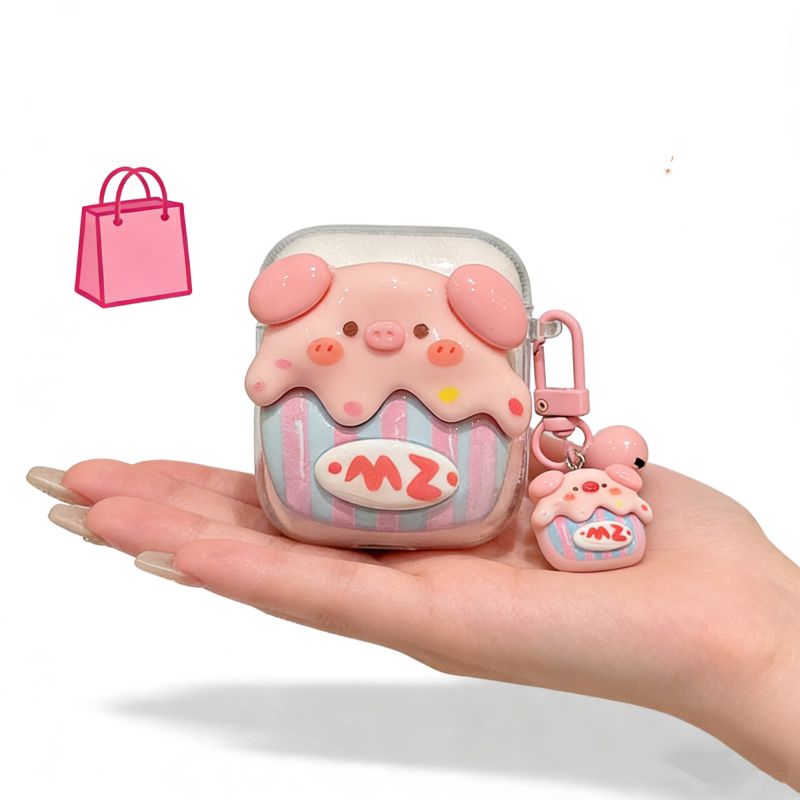 可爱小猪适用倍思TWS1蓝牙耳机保护套倍思BS2 Lite耳机壳新款BASS