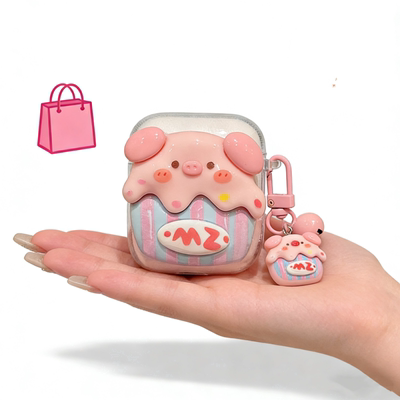 可爱小猪适用倍思TWS1蓝牙耳机保护套倍思BS2 Lite耳机壳新款BASS