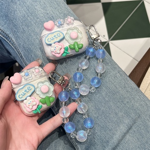 爱心兔子适用OPPO Enco Air4新声版蓝牙耳机保护套透明新款oppoencoair4新声版耳机壳可爱防摔充电仓盒女创意