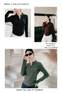 半拉链女尚品秀9921纯色打底 百搭显瘦捏褶长袖 梦奥8629韩版 时尚