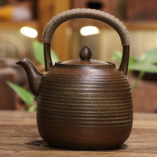 柴烧陶壶煮茶器纯手工烧水养生壶