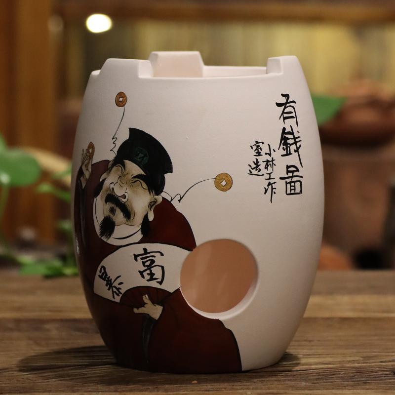林于凯【手绘白泥炉】纯手工家用烧水煮茶炉炭火炉潮汕功夫泡茶炉