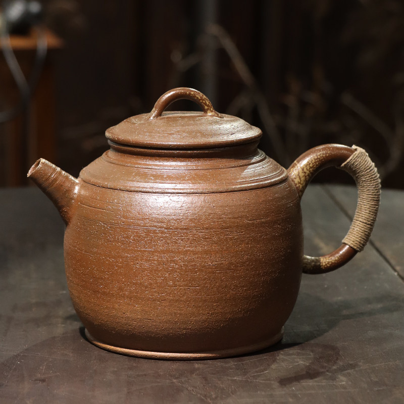 孤品返濮老壶丨家用日式纯手工粗陶烧水泡茶壶户外复古炭炉煮茶器