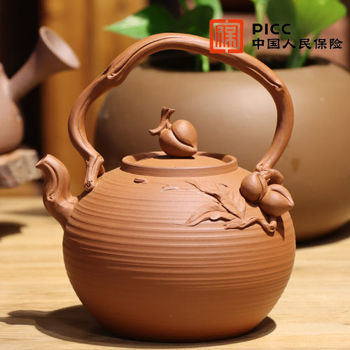 提梁陶壶朱泥中式烧水壶