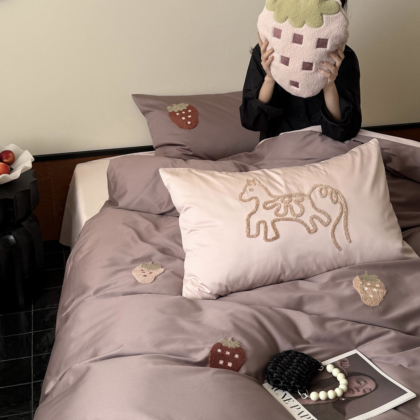 全棉100S长绒棉小清新毛巾绣四件套纯棉轻奢高端被套床单床笠套件,床上用品,床品套件/四件套/多件套,淘宝优惠券,粉丝福利购,淘宝优惠卷