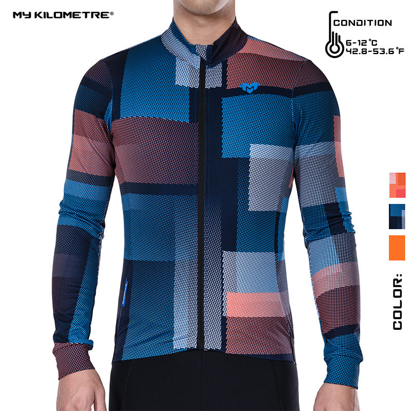 my kilometre男款秋冬长袖骑行服防风保暖加绒公路自行车单车外套