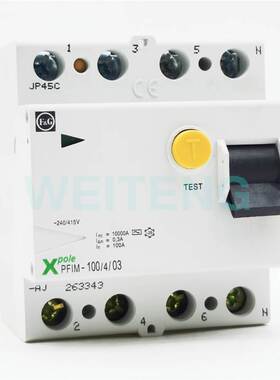 非实价议价议价 PFIM-100/4/03 漏电保护断路器4P三相四线 MOELLE