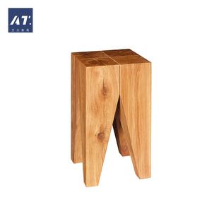 AIVTAI/实木 设计师家具 solid wood stool臼齿胡桃木橡木矮凳