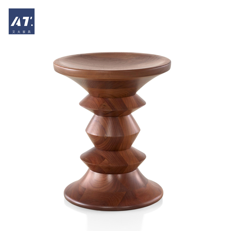 AIVTAI/北欧实木设计师家具 eames walnut stool胡桃木凳 边几
