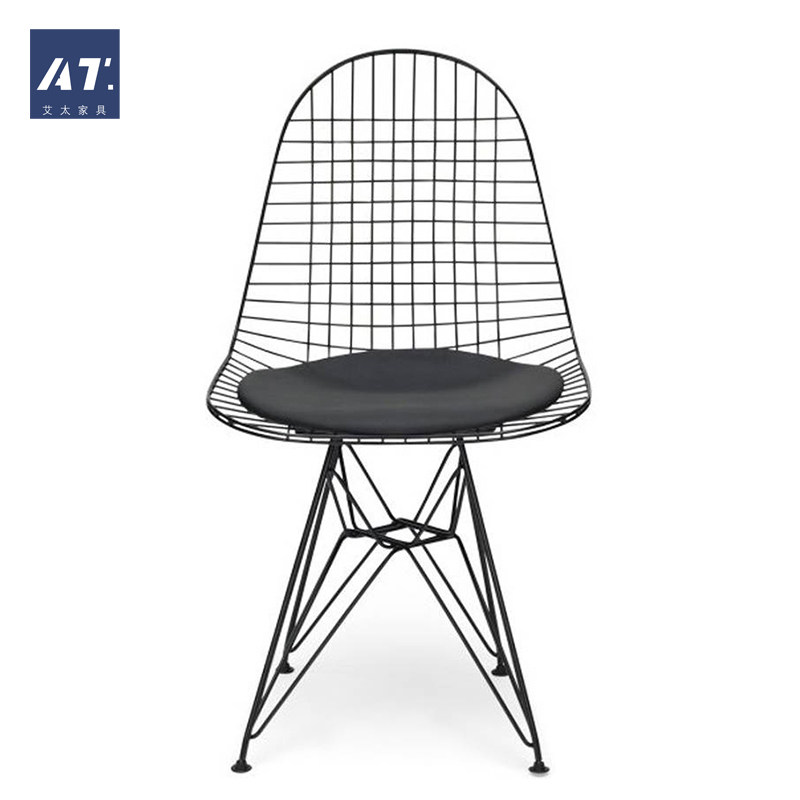AIVTAI/经典设计师家具eames wire chair伊姆斯钢丝椅金属餐椅