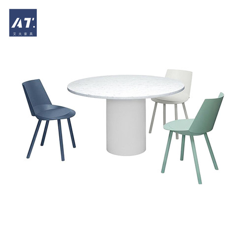 AIVTAI/创意设计师家具hiroki dining table大理石实木脚餐桌
