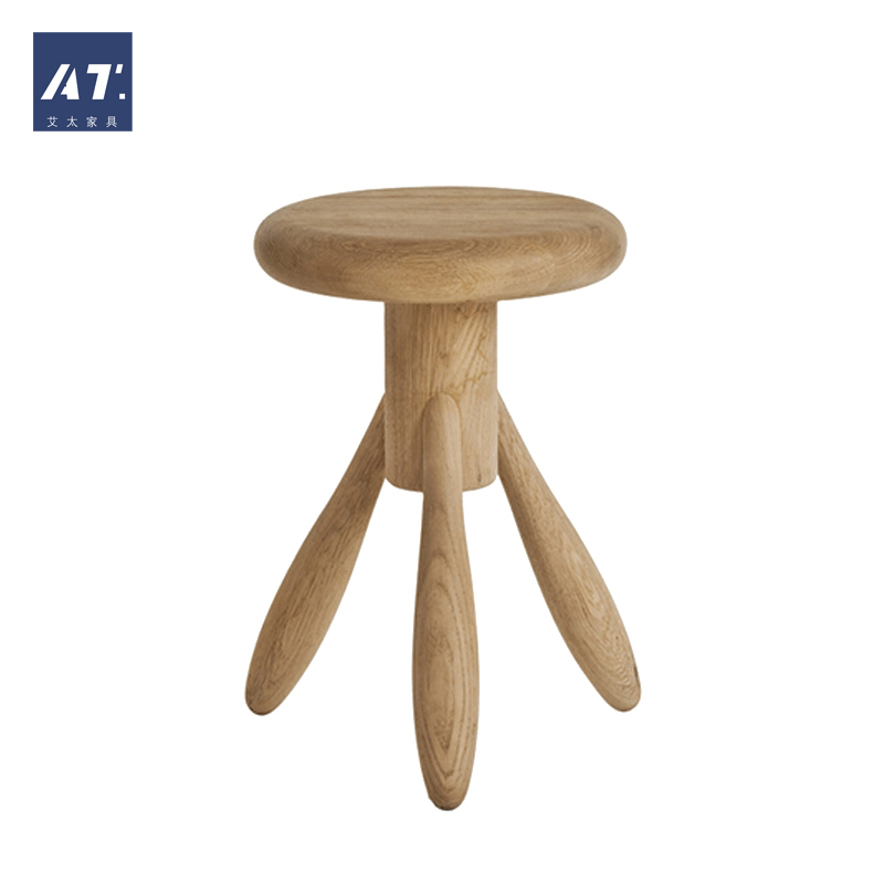 AIVTAI/北欧实木经典设计师家具baby rocket stool小火箭吧凳
